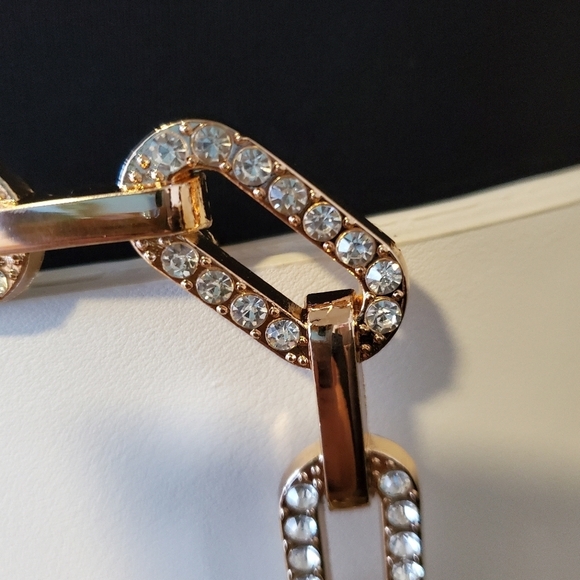 White Faux Leather Rhinestones Wide Buckle Belt - Picture 3 of 5